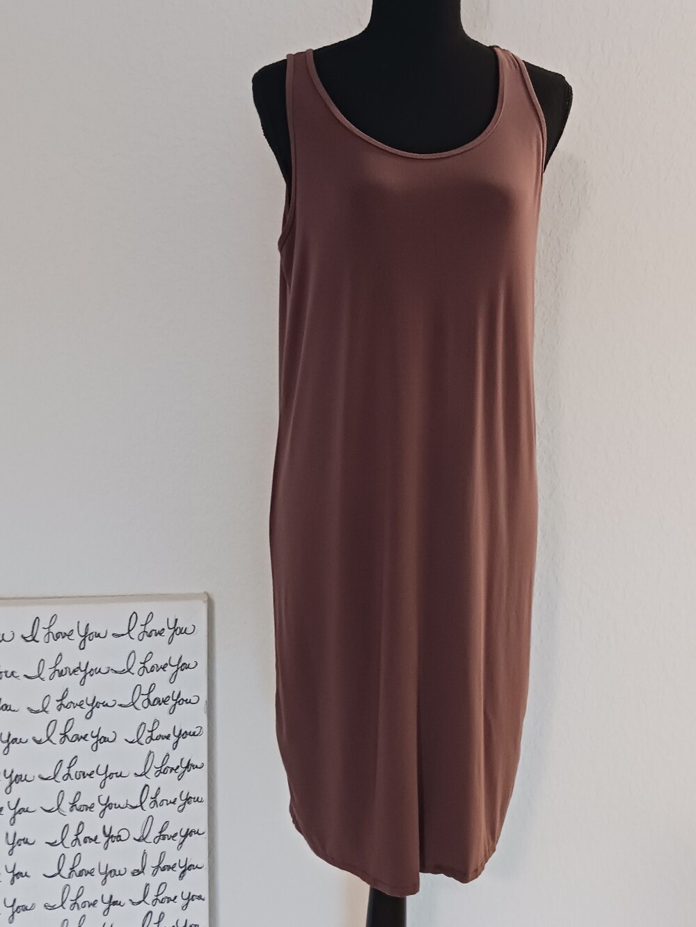 Philosophy Jersey Scoop Brown Dress Size L EUC